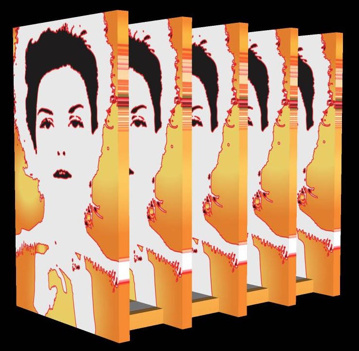 Donna Mitchell multi with base  - by Tony Karp - Art in the 3rd Dimension