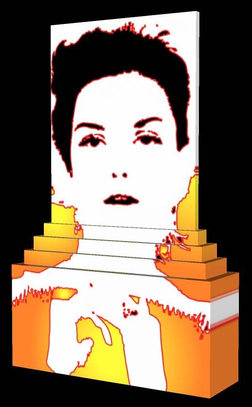 Donna Mitchell stepped portrait  - by Tony Karp - Art in the 3rd Dimension