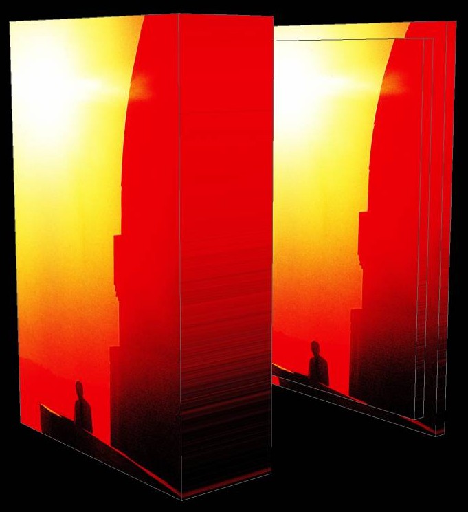 Griffith Observatory sunset 3D box - by Tony Karp - Art in the 3rd Dimension